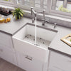 ALFI brand ABF2418 24&quot; White Thin Wall Single Bowl Smooth Apron Fireclay Kitchen Farm Sink