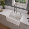ALFI brand ABF3018 30&quot; White Thin Wall Single Bowl Smooth Apron Fireclay Kitchen Farm Sink