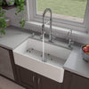 ALFI brand ABF3318S 33&quot; White Thin Wall Single Bowl Smooth Apron Fireclay Kitchen Farm Sink