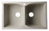 Biscuit 32&quot; Drop-In Double Bowl Granite Composite Kitchen Sink