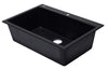 Black 33&quot; Single Bowl Drop In Granite Composite Kitchen Sink