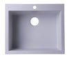 White 24&quot; Drop-In Single Bowl Granite Composite Kitchen Sink