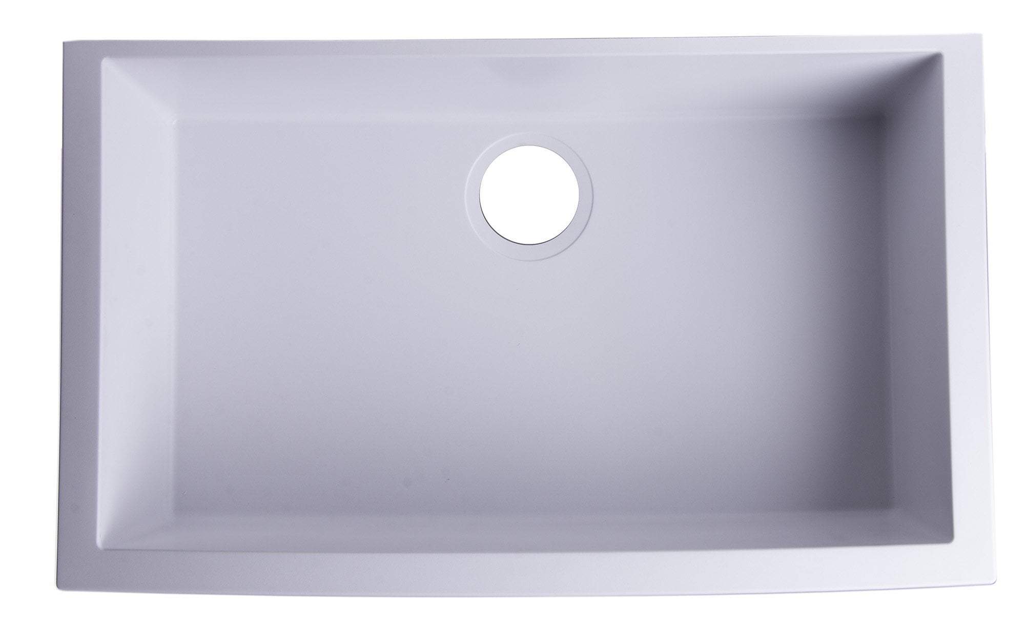 White 30&quot; Undermount Single Bowl Granite Composite Kitchen Sink