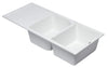 White 46&quot; Double Bowl Granite Composite Kitchen Sink with Drainboard