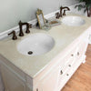 60&quot; Double Sink Vanity, Solid Wood, Cream Finish, Cream White Marble Top