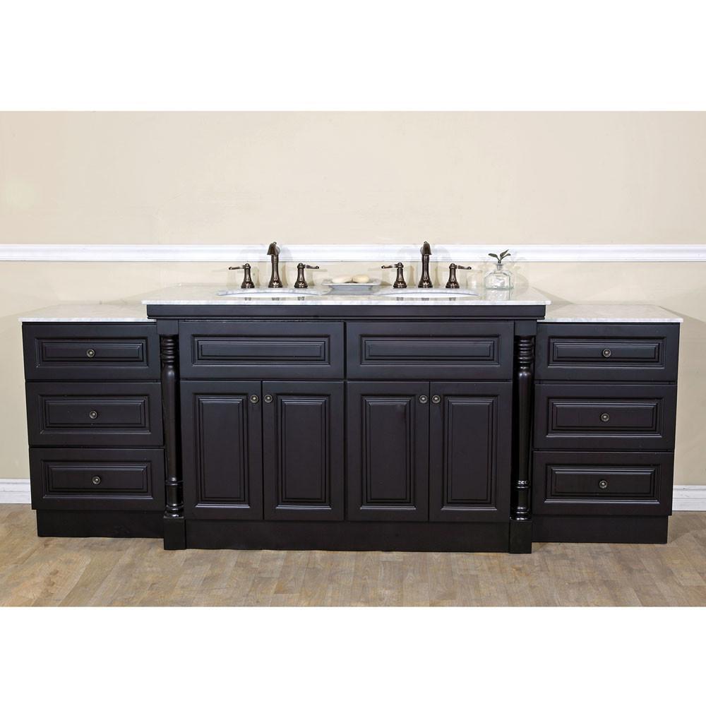 bellaterra 93 double sink vanity in dark mahogany 605522c