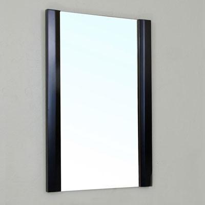 19.7"W x 31.5"H Rectangular Vanity Mirror, Solid Wood Frame, Black Finish
