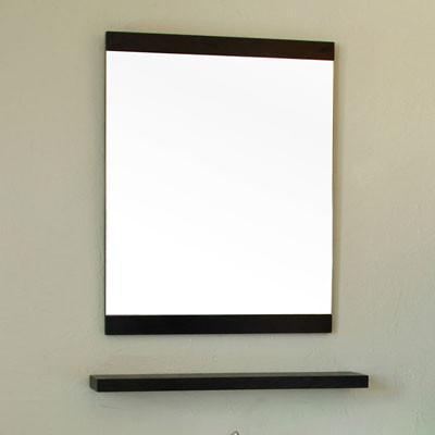 23.6" x 31" Vanity Mirror, Black Finish, Solid Wood Frame