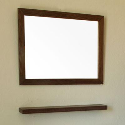 31.5" Mirror, Solid Wood Frame, Dark Walnut