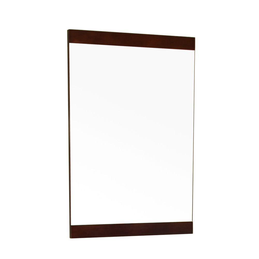 Bellaterra 19.7"W Vanity Mirror, Solid Wood Frame, Dark Walnut Finish