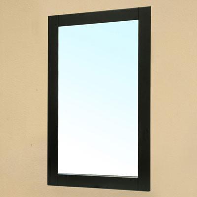 Bellaterra 25.6"W x 35.5"H Vanity Mirror, Solid Wood Frame, Black Finish