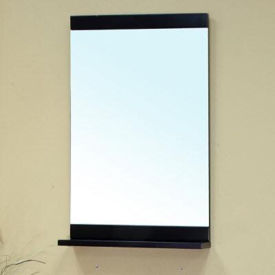 Bellaterra 29.5" x 33.4" Vanity Mirror, Solid Birch Wood Frame, Black Finish