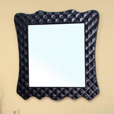 Bellaterra 31.5"x34.1" Bathroom Vanity Mirror, Solid Wood Frame, Black