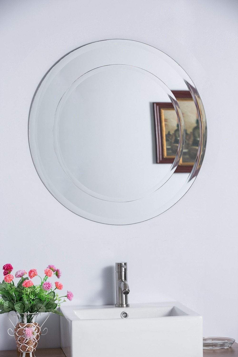 Bellaterra Round 35.4" Bathroom Vanity Mirror, Frameless