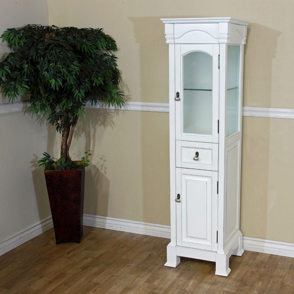 Bellaterra Linen Cabinet, Solid Wood, White Finish
