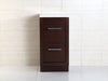 Bellaterra Slim 15.75&quot;W x 31&quot;H Side Linen Cabinet, Brown Finish, Marble Top
