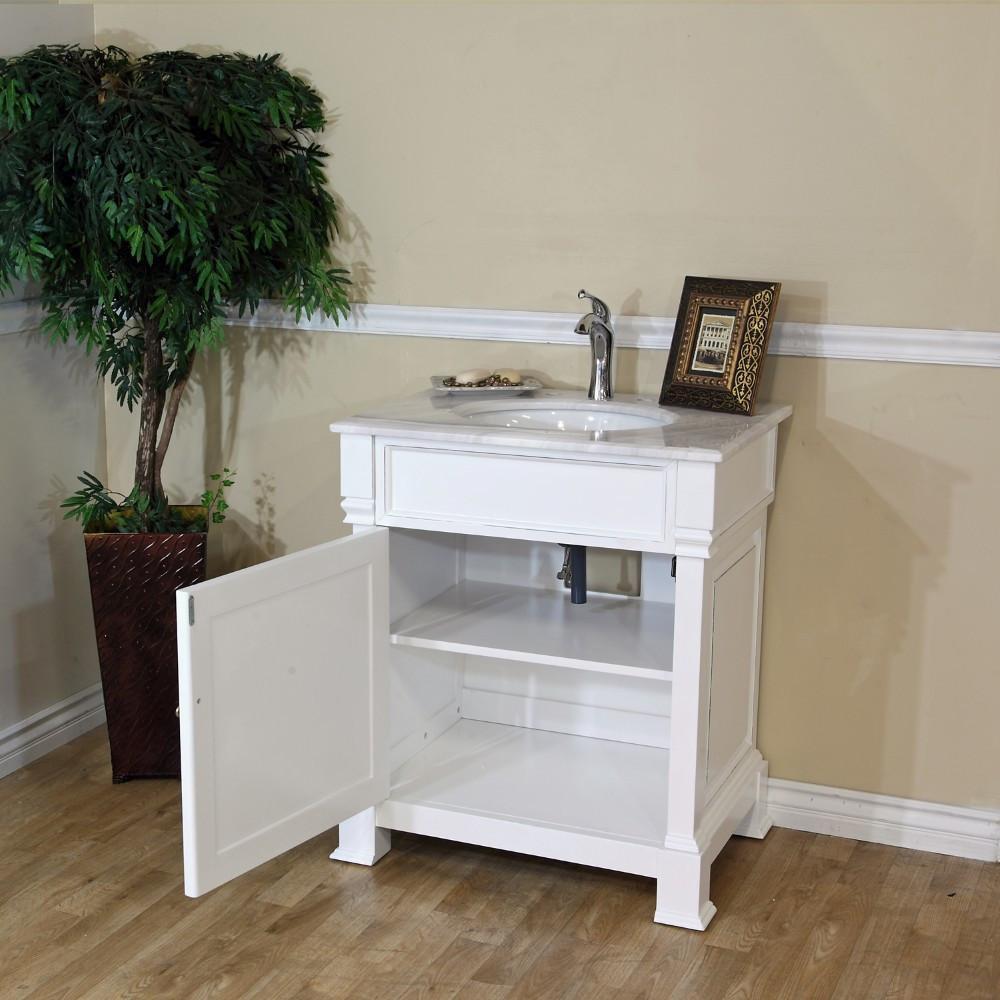 bellaterra 30 single sink vanity in wood white 205030 wh