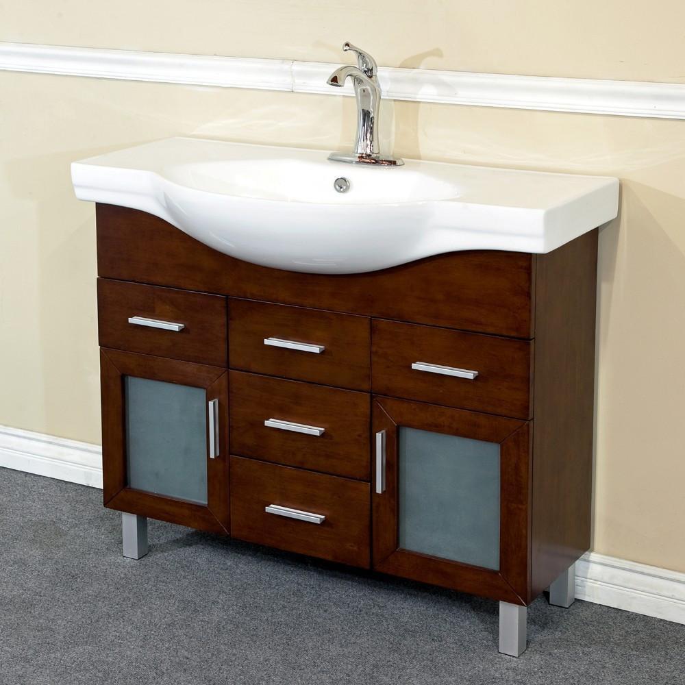 bellaterra 39 8 single sink vanity in wood walnut 4 drawers 203139b
