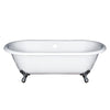 67&quot; Cast Iron Double Ended Clawfoot Tub, No Faucet Drill