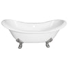 71&quot; Cast Iron Double Ended Slipper Tub, No Faucet Drilling