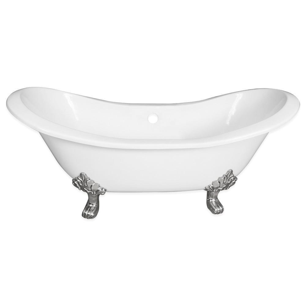 71" Cast Iron Double Ended Slipper Tub, No Faucet Drilling