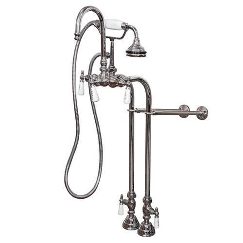 Cast Iron Double Ended Clawfoot Tub 60", Standing Faucet Shower Package