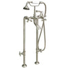 Cast Iron Double Slipper Tub 71&quot;, Standing Faucet Shower Nickel Package