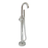 Cast Iron Double Slipper Tub 71&quot;, Standing Tub Filler Shower Nickel Package