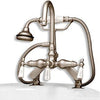 Cast Iron Double Slipper Tub 71&quot;, Telephone Faucet Brushed Nickel Package