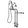 Cast Iron Slipper Clawfoot Tub 61&quot;, Standing Faucet Shower Nickel Package