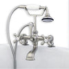 Cast Iron Slipper Clawfoot Tub 61&quot; with Brushed Nickel Plumbing Package