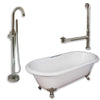 Cast Iron Double Clawfoot Tub 67&quot;, Standing Tub Filler Shower Package
