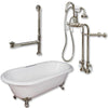 Cast Iron Double Ended Clawfoot Tub 60&quot;, Standing Faucet Shower Package