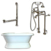Cast Iron Double Slipper Tub 71&quot;, Free Standing Faucet Shower Nickel Package