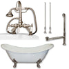 Cast Iron Double Slipper Tub 71&quot;, Telephone Faucet Brushed Nickel Package
