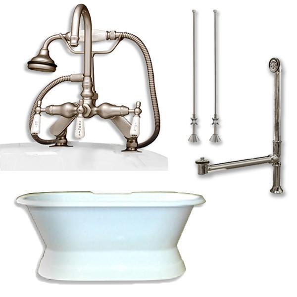 Cast Iron Double Slipper Tub 71" with Telephone Faucet Package