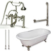 Cast Iron Ended Clawfoot Tub 67&quot;, Telephone Faucet Brushed Nickel Package
