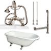 Cast Iron Rolled Rim Tub 55&quot;, Telephone Faucet Brushed Nickel Package