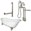 Cast Iron Slipper Clawfoot Tub 67&quot;, Standing Faucet Shower Nickel Package