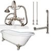 Cast Iron Slipper Tub 61&quot; with Telephone Faucet Brushed Nickel Package