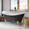 Scorched Platinum Acrylic Double Ended Slipper Bathtub 68&quot; X 28&quot; with 7&quot; Deck Mount Faucet Drillings and Brushed Nickel Feet