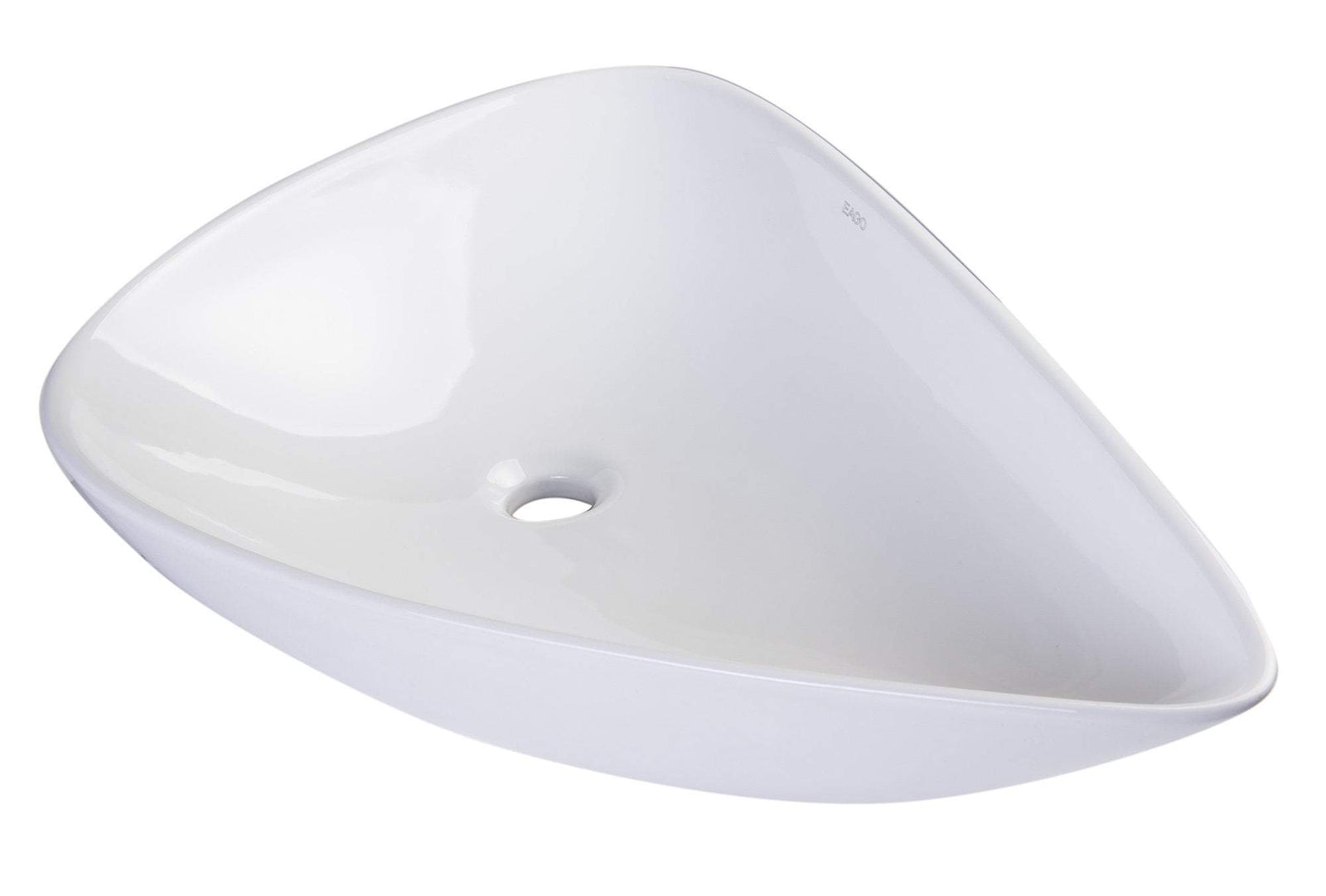 EAGO BA138  White Tear Drop Ceramic Above Mount Bath Vessel Sink
