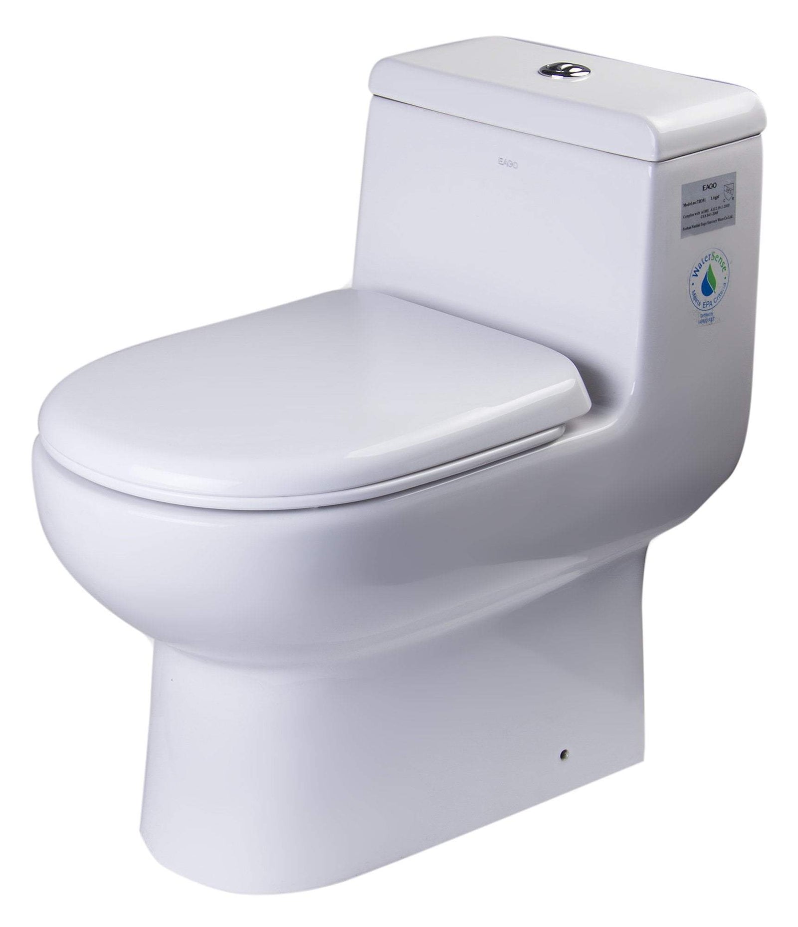 EAGO TB351 DUAL FLUSH ONE PIECE ECO-FRIENDLY HIGH EFFICIENCY LOW FLUSH CERAMIC TOILET