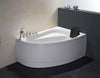 EAGO AM161-L  5&#39; Single Person Corner White Acrylic Whirlpool Bath Tub - Drain on Left
