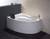 EAGO AM161-R  5&#39; Single Person Corner White Acrylic Whirlpool Bath Tub - Drain on Right