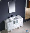 fresca torino 48 white modern bathroom vanity w 2 side cabinets integrated sink