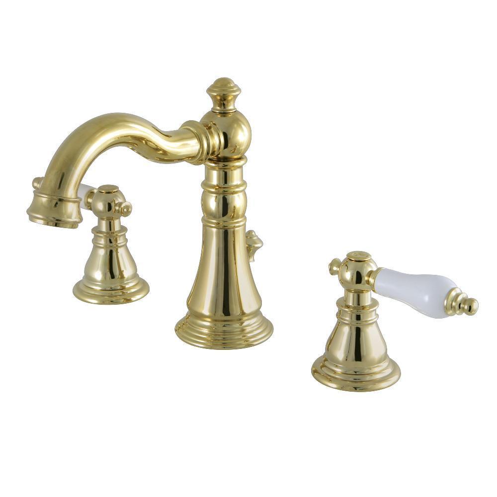 Fauceture American Patriot Widespread Bathroom Faucet Polished Brass