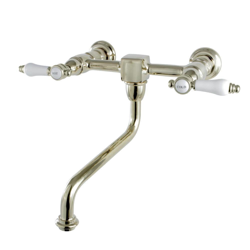 Kingston Brass Bel-Air Wall-Mount Bathroom Faucet Polished Brass