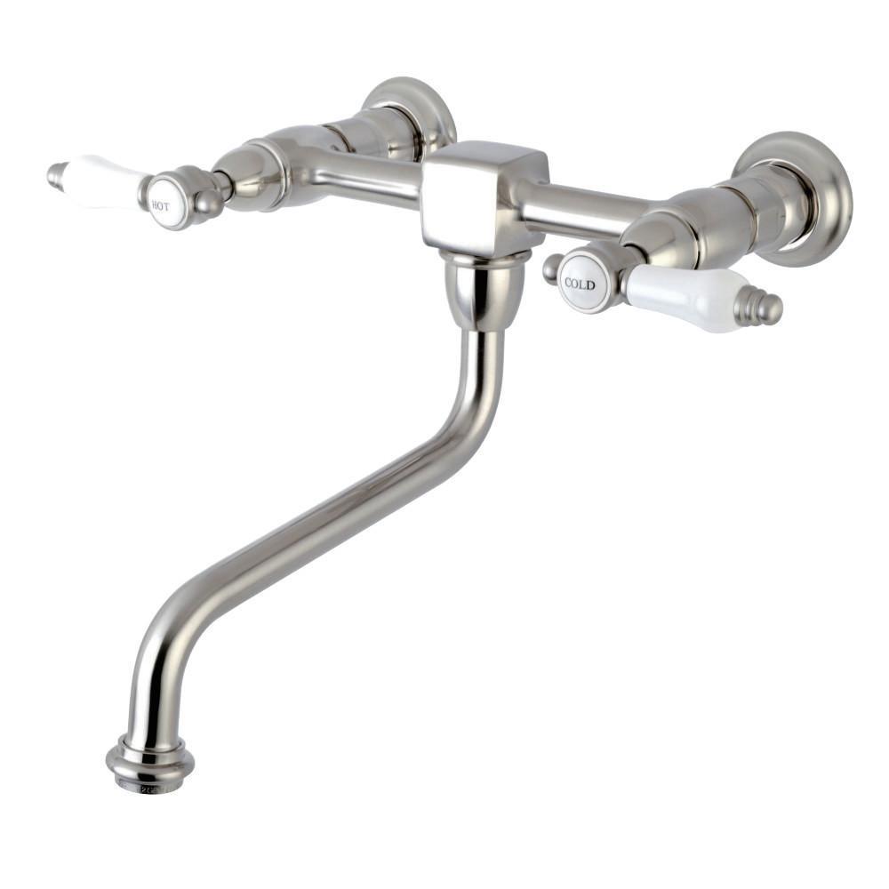 Kingston Brass Bel-Air Wall-Mount Bathroom Faucet Brushed Nickel