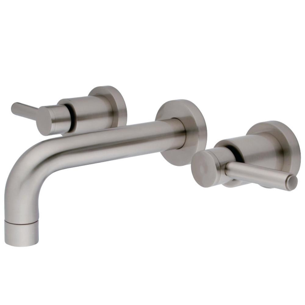 Kingston Brass Concord Wall-Mount Bathroom Faucet Brushed Nickel